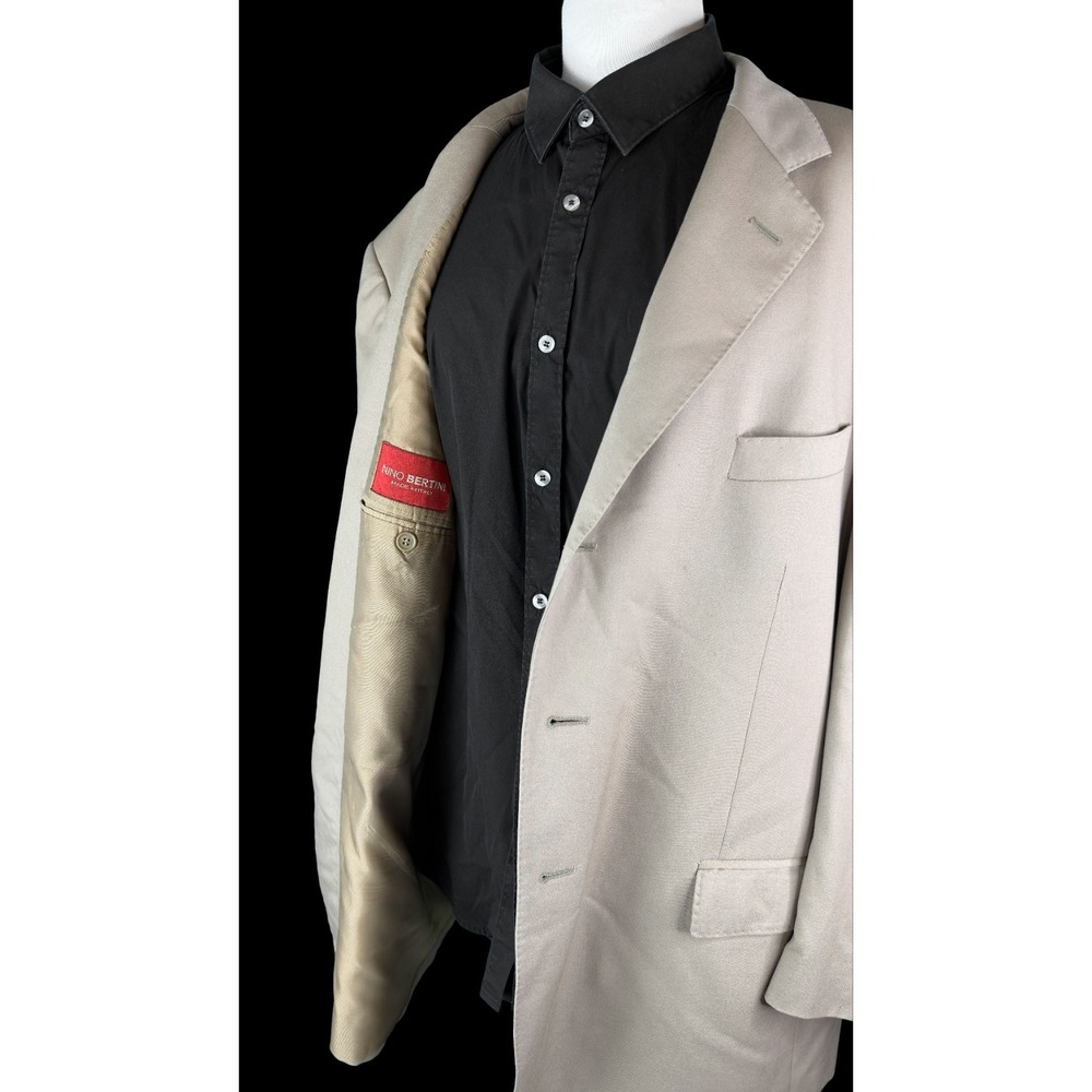 Nino Bertini Blazer Super 120s Tasmanian Wool Beige Sand Made in Italy Men's 42R